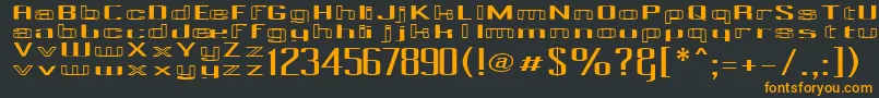 Czcionka PecotCombined – pomarańczowe czcionki na czarnym tle