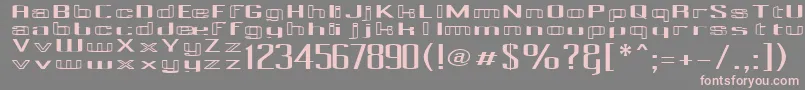 フォントPecotCombined – 灰色の背景にピンクのフォント
