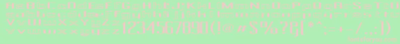 PecotCombined-Schriftart – Rosa Schriften auf grünem Hintergrund