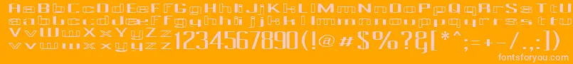 PecotCombined Font – Pink Fonts on Orange Background