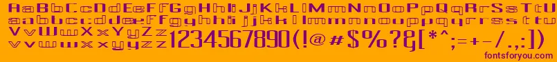 フォントPecotCombined – オレンジの背景に紫のフォント