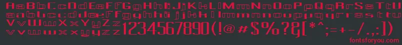 フォントPecotCombined – 黒い背景に赤い文字