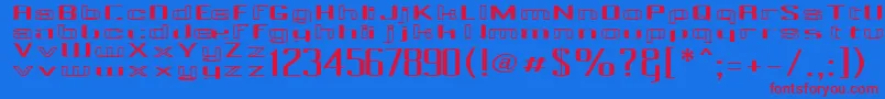 フォントPecotCombined – 赤い文字の青い背景