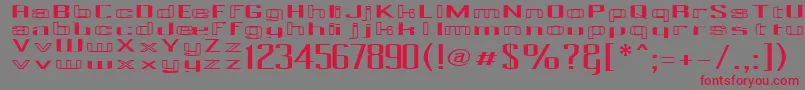 フォントPecotCombined – 赤い文字の灰色の背景