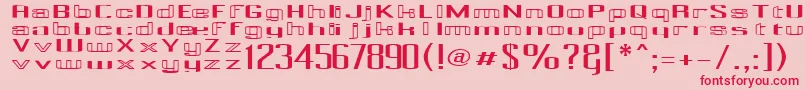 PecotCombined Font – Red Fonts on Pink Background