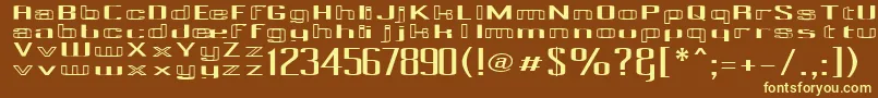 PecotCombined Font – Yellow Fonts on Brown Background