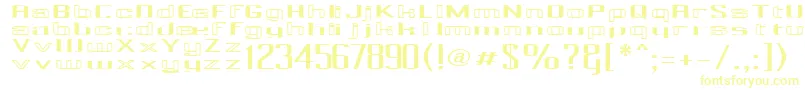 フォントPecotCombined – 白い背景に黄色の文字