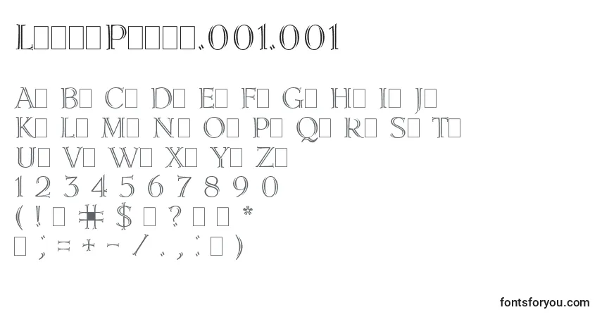 A fonte LidiaPlain.001.001 – alfabeto, números, caracteres especiais
