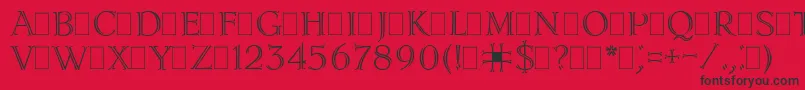 LidiaPlain.001.001 Font – Black Fonts on Red Background