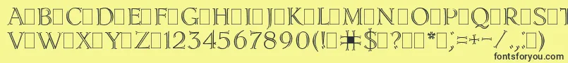 LidiaPlain.001.001 Font – Black Fonts on Yellow Background