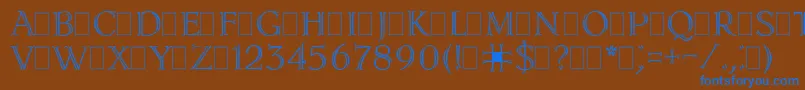 Lisätietoja LidiaPlain.001.001-fontista LidiaPlain.001.001-fontti – siniset fontit ruskealla taustalla