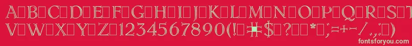 LidiaPlain.001.001 Font – Green Fonts on Red Background