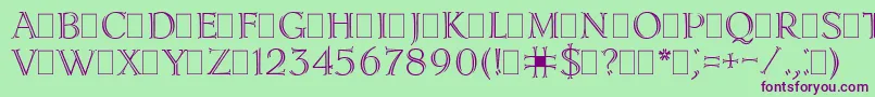 LidiaPlain.001.001 Font – Purple Fonts on Green Background
