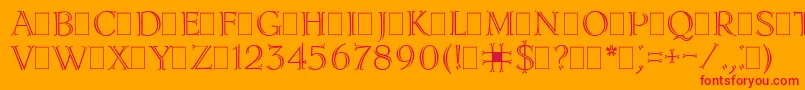 LidiaPlain.001.001 Font – Red Fonts on Orange Background