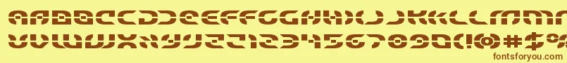 Starfighterboldexpand Font – Brown Fonts on Yellow Background