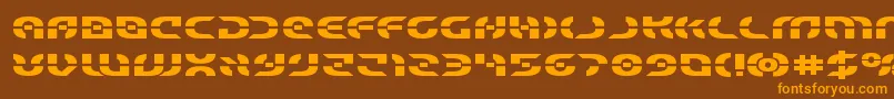 Starfighterboldexpand Font – Orange Fonts on Brown Background