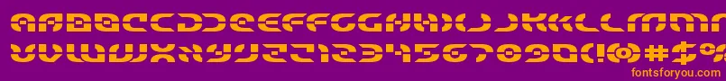 Starfighterboldexpand Font – Orange Fonts on Purple Background