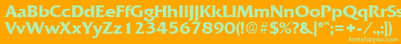 QuadratDemibold Font – Green Fonts on Orange Background