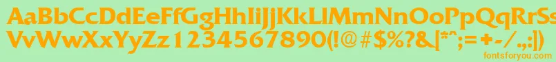 QuadratDemibold Font – Orange Fonts on Green Background