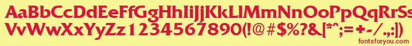 Czcionka QuadratDemibold – czerwone czcionki na żółtym tle