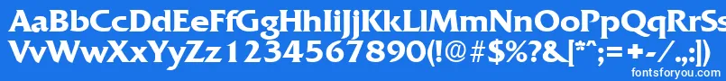 フォントQuadratDemibold – 青い背景に白い文字