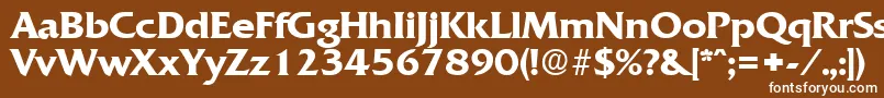 Więcej informacji o czcionce QuadratDemibold Czcionka QuadratDemibold – białe czcionki na brązowym tle
