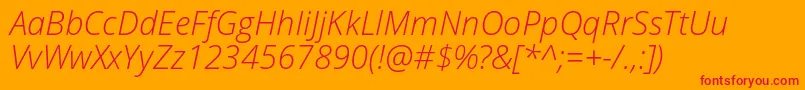 Opensans Lightitalic Font – Red Fonts on Orange Background