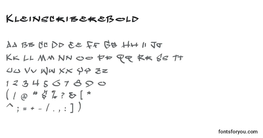 Fuente KleinscribereBold - alfabeto, números, caracteres especiales