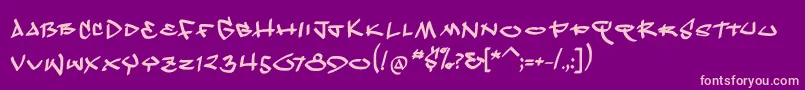 KleinscribereBold Font – Pink Fonts on Purple Background