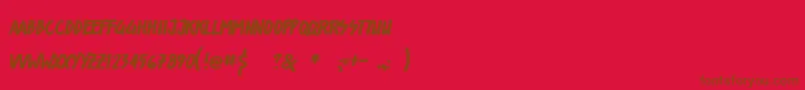 ShorelinesDisplay-Schriftart – Braune Schriften auf rotem Hintergrund