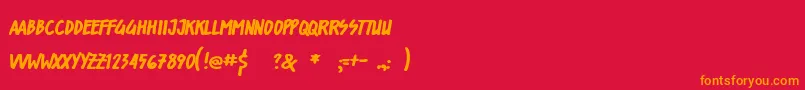 fuente ShorelinesDisplay – Fuentes Naranjas Sobre Fondo Rojo
