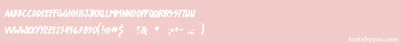 ShorelinesDisplay-Schriftart – Weiße Schriften auf rosa Hintergrund