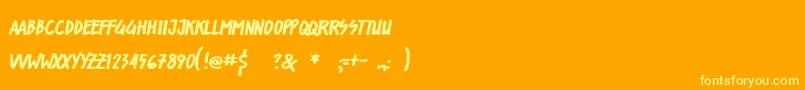ShorelinesDisplay-Schriftart – Gelbe Schriften auf orangefarbenem Hintergrund