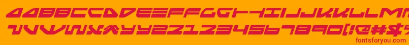 Seariderfalconexpandital-Schriftart – Rote Schriften auf orangefarbenem Hintergrund