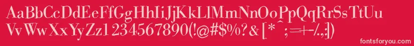 Tangodoni Font – Pink Fonts on Red Background