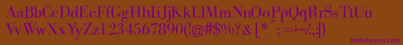 Tangodoni Font – Purple Fonts on Brown Background