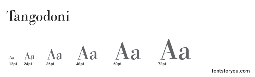 Размеры шрифта Tangodoni