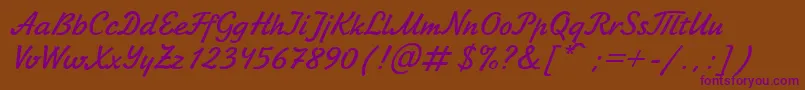 JikharevPlain Font – Purple Fonts on Brown Background