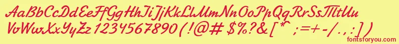 JikharevPlain Font – Red Fonts on Yellow Background