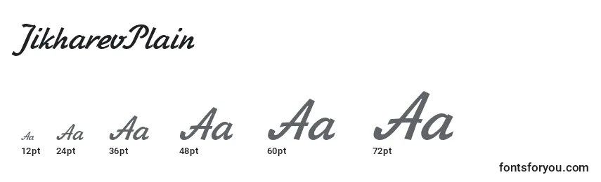 Размеры шрифта JikharevPlain