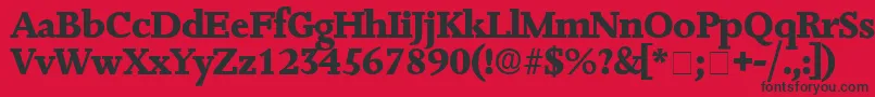 JuxtaDisplaySsi Font – Black Fonts on Red Background