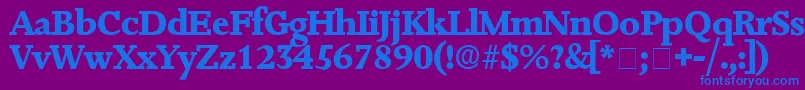 JuxtaDisplaySsi Font – Blue Fonts on Purple Background