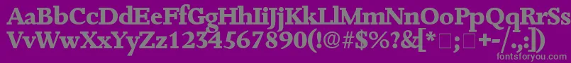 Czcionka JuxtaDisplaySsi – szare czcionki na fioletowym tle