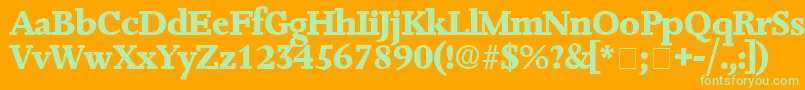 JuxtaDisplaySsi Font – Green Fonts on Orange Background