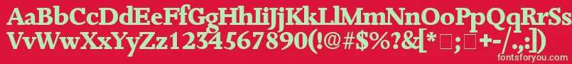 JuxtaDisplaySsi Font – Green Fonts on Red Background