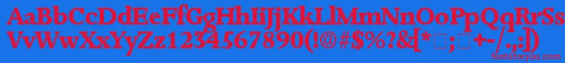 JuxtaDisplaySsi Font – Red Fonts on Blue Background