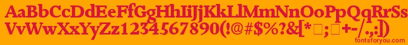 JuxtaDisplaySsi Font – Red Fonts on Orange Background