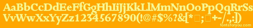 JuxtaDisplaySsi Font – Yellow Fonts on Orange Background