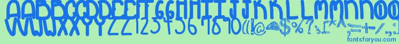 Myth Font – Blue Fonts on Green Background