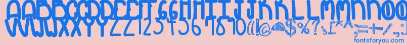 Myth Font – Blue Fonts on Pink Background